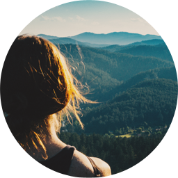 Landscape view in a circle